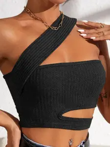 StyleCast Women One Shoulder Crop Top