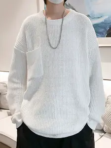 StyleCast x Revolte Men Longline Pullover with Fuzzy Detail