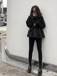 StyleCast Solid Round Neck Oversized Top