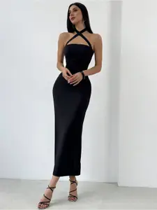 StyleCast Women Halter Neck Bodycon Maxi Dress