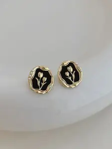 KRENOZ Gold-Plated Floral Shaped Studs