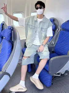 StyleCast Casual Denim Waistcoat & Shorts Co-Ords