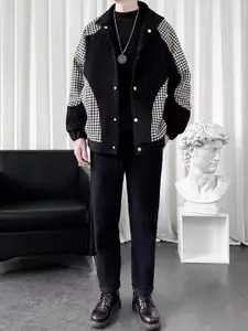 StyleCast x Revolte Men Checked Casual Bomber Jacket