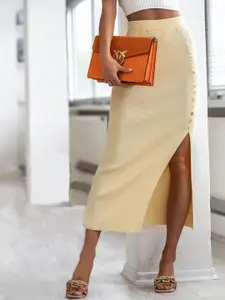 StyleCast Yellow Formal Pencil Maxi Skirt