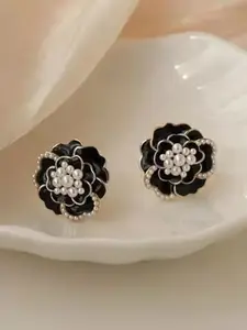 SUBHAGALANKAR Gold-Plated Pearls Studded Floral Studs