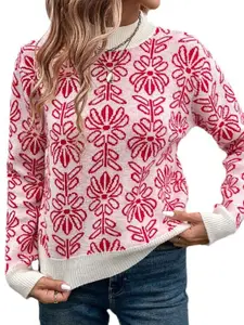 StyleCast x Revolte Women Floral Printed Pullover Sweater