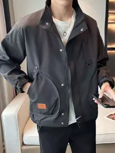 StyleCast x Revolte Men Mock Collar Solid Casual Tailored Jacket