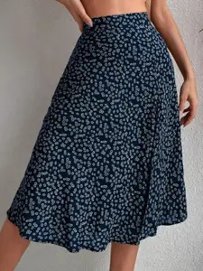 KPOP Printed A-Line Knee Length Skirt