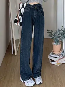 StyleCast Women Straight Fit High-Rise Jeans