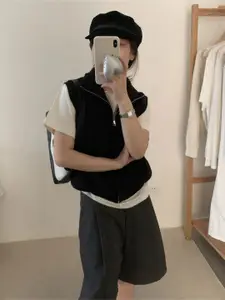 StyleCast Women Sleeveless Front-Open Sweater