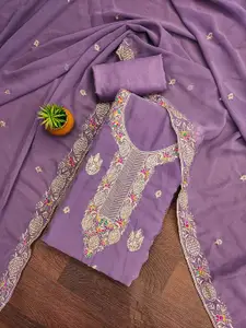 Panzora Floral Embroidered Sequinned Unstitched Dress Material