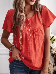 StyleCast Women Solid Round Neck Top