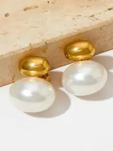 SUBHAGALANKAR Gold-Plated Pearls Studded Circular Studs