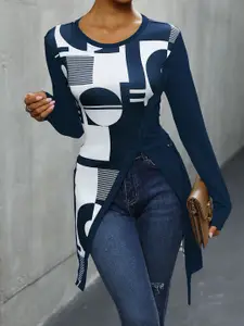 StyleCast x Revolte Women Abstract Printed Round Neck Top