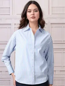 CORSICA Striped Spread Collar Comfort Cotton Casual Shirt