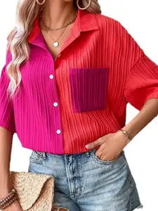 StyleCast x Revolte Women Colourblocked Oversized Casual Shirt