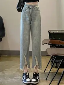 StyleCast Women Straight Fit High-Rise Light Fade Jeans