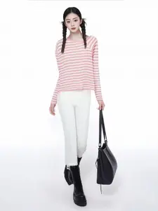 StyleCast Women Striped Long Sleeves Top
