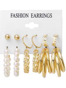 Celestique Set Of 6 Circular Shaped Korean Studs