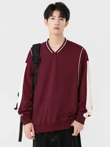 StyleCast x Revolte Men V-Neck Solid Sweatshirt