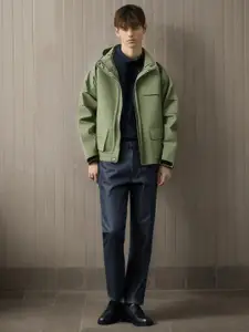 StyleCast x Revolte Men Hooded Solid Casual Bomber Jacket