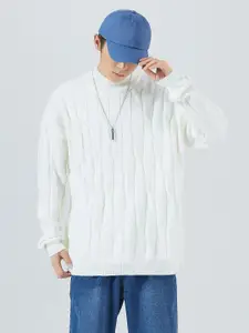 StyleCast x Revolte Men Cable Knit Longline Pullover