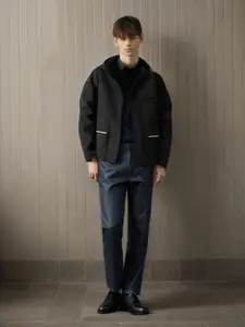 StyleCast x Revolte Men Hooded Solid Casual Bomber Jacket