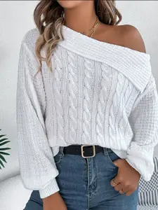 StyleCast x Revolte Women Cable Knit Pullover Sweater