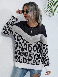 StyleCast Women Animal Skin Printed Pullover Sweater