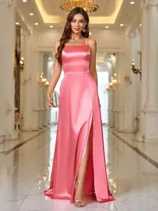 StyleCast x Revolte Shoulder Strap Satin Maxi Dress