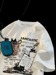 StyleCast Men Cotton Graphic Printed Drop-Shoulder Sleeves T-shirt