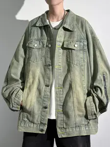 StyleCast x Revolte Men Spread Collar Cotton Retro Denims Jacket