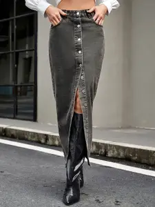 StyleCast x Revolte Women Front-Slit A-Line Maxi Skirt