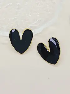 KRENOZ Gold-Plated Heart Shaped Studs