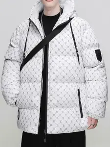 StyleCast x Revolte Men Printed Hooded Puffer Jacket