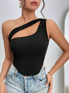 StyleCast Women Solid One Shoulder Top