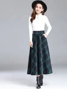 StyleCast x Revolte Checked Flared Midi Skirts
