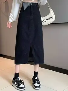 StyleCast Denim A-Line Maxi Skirt