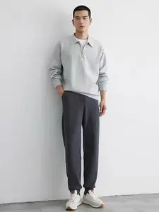 StyleCast x Revolte Men Solid Shirt Collar Sweatshirt