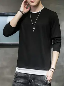 StyleCast x Revolte Men Solid Round Neck Cotton T-shirt