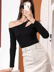 StyleCast Women One Shoulder Long Sleeves Top