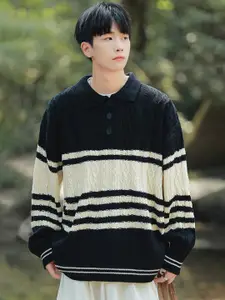 StyleCast x Revolte Men Colourblocked Longline Pullover Sweater