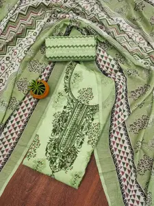 Panzora Floral Embroidered Sequinned Cotton Unstitched Dress Material