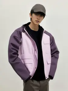 StyleCast x Revolte Men Hooded Colourblocked Casual Bomber Jacket