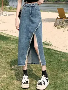 StyleCast Pure Cotton Wrap Midi Skirt