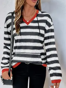 StyleCast x Revolte Women Striped Sweatshirt