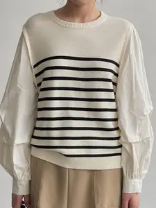 StyleCast Women Striped Long Sleeves Pullover