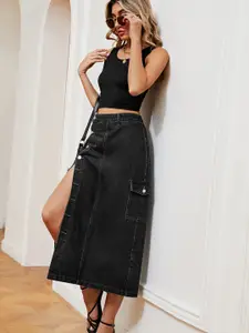 StyleCast Denim A-Line Midi Skirt