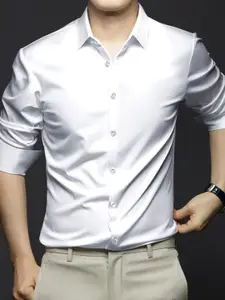 StyleCast Men Spread Collar Solid Cotton Formal Shirt
