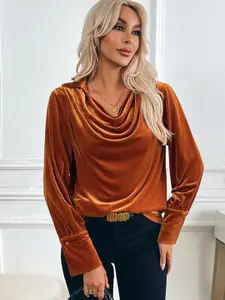 StyleCast Cowl Neck Velvet Top